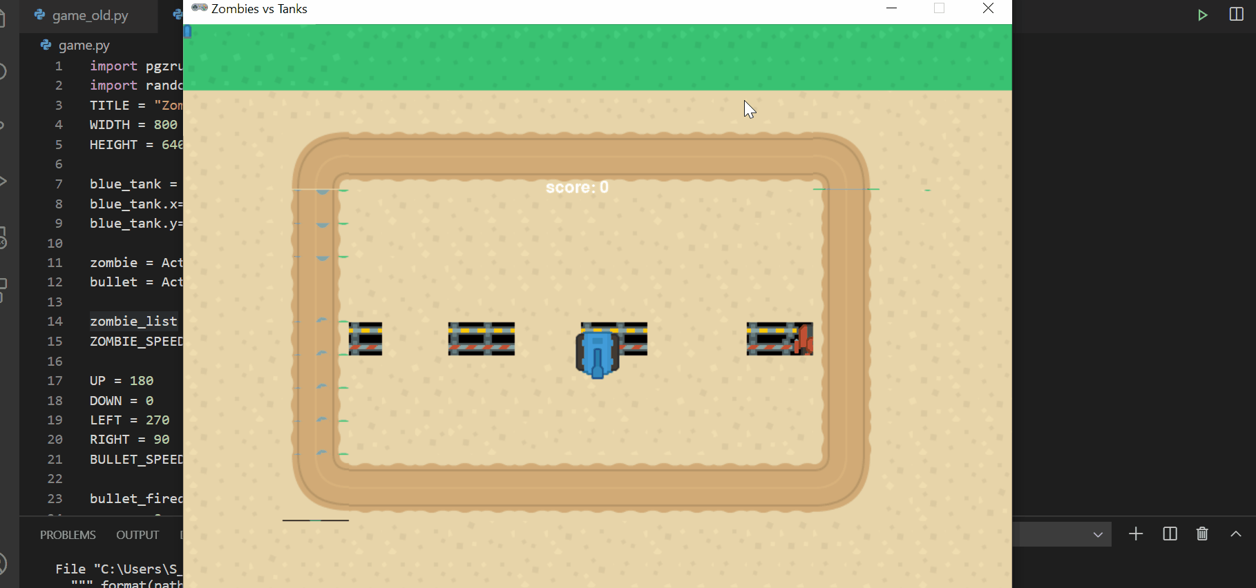 Zombies vs Tanks: A Simple game in Python and Pygame Zero